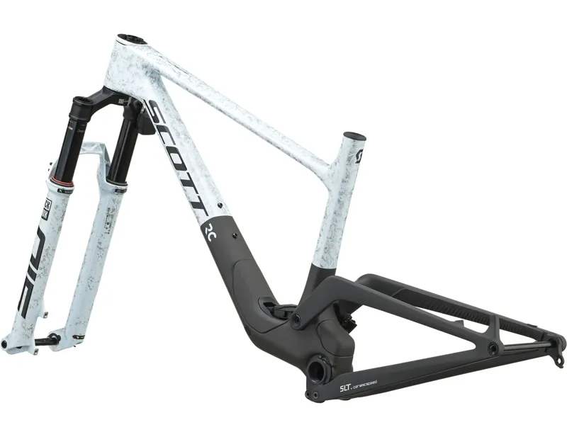 Scott Spark RC World Cup EVO MTB Carbon Frameset 2027 in Rush White and Carbon Black-2