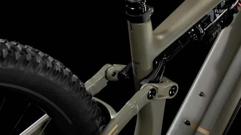 Cube Stereo Hybrid One44 HPC TM 800 Electric Full Suspension Mountain Bike 2025 in Dustyolive/Gold-3