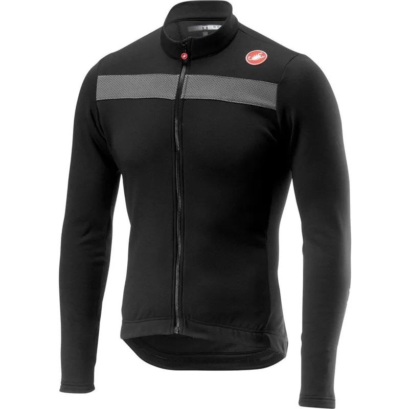 Castelli Puro 3 Full Zip Mens Long Sleeve Jersey in Black