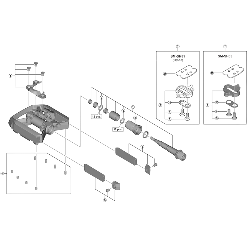 Balfes Bikes Shimano PD-M530 body cover and fixing bolts - right side | Free postage over £30, £10 off first order, price match & 0% finance.