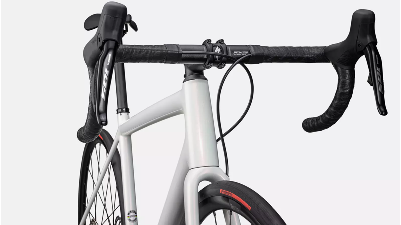 Specialized Aethos Comp 105 Di2 Road Bike 2024 in Red Ghost over Dune White-4