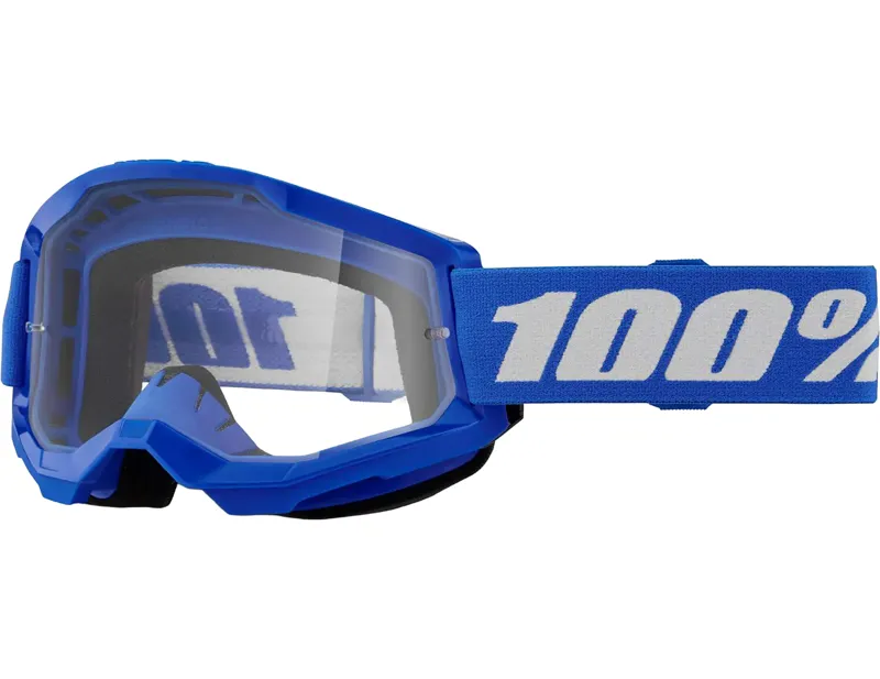 100% Strata 2 Clear Lens Goggles in Blue
