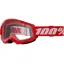 100% Strata 2 Clear Lens Goggles in Red