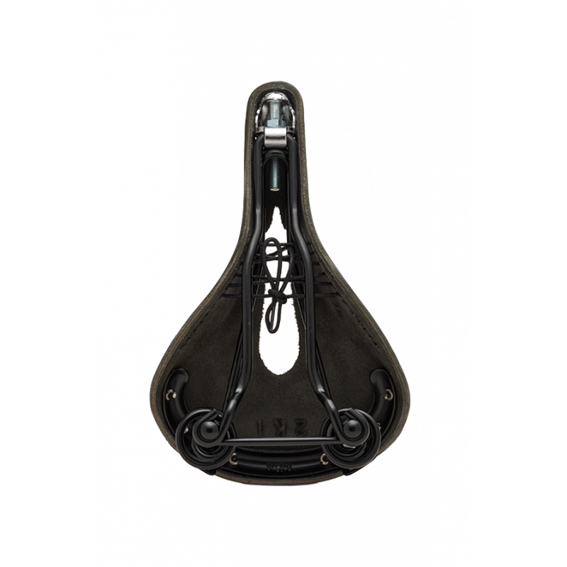 Brooks Flyer Carved Leather Saddle in Black-2