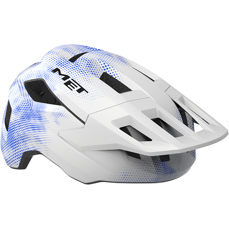 Balfes Bikes Met Shelter Youth Helmet 52-56cm in White/Blue | Free postage over £30, £10 off first order, price match & 0% finance.