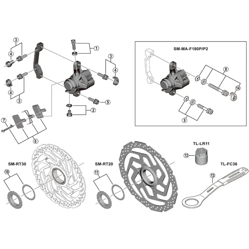 Shimano SM-RT10 lock ring and washer-1