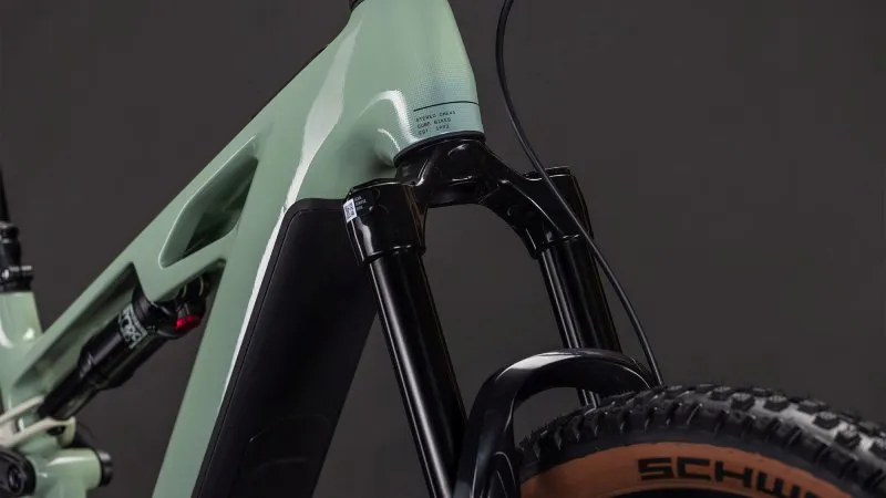 Cube Stereo Hybrid One44 HPC Race 800 Electric Full Suspension Mountain Bike 2026 in Dried Herbs/Black-5