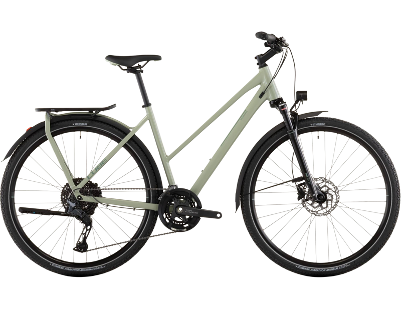 Cube Kathmandu Exc Trapeze Hybrid Bike 2026 in Pea/Grey