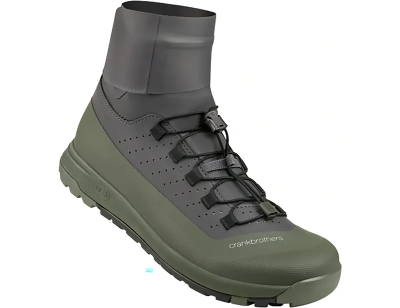 Crankbrothers Stamp Trail Speed Lace Seal Flat MTB Shoes in Dark Grey/Forest