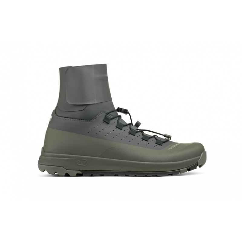 Crankbrothers Stamp Trail Speed Lace Seal Flat MTB Shoes in Dark Grey/Forest-1