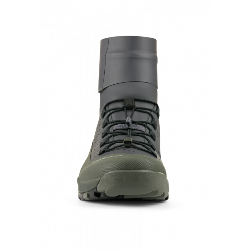 Crankbrothers Stamp Trail Speed Lace Seal Flat MTB Shoes in Dark Grey/Forest-2