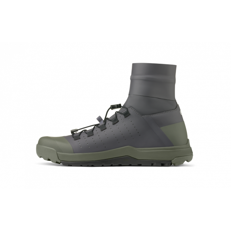 Crankbrothers Stamp Trail Speed Lace Seal Flat MTB Shoes in Dark Grey/Forest-7