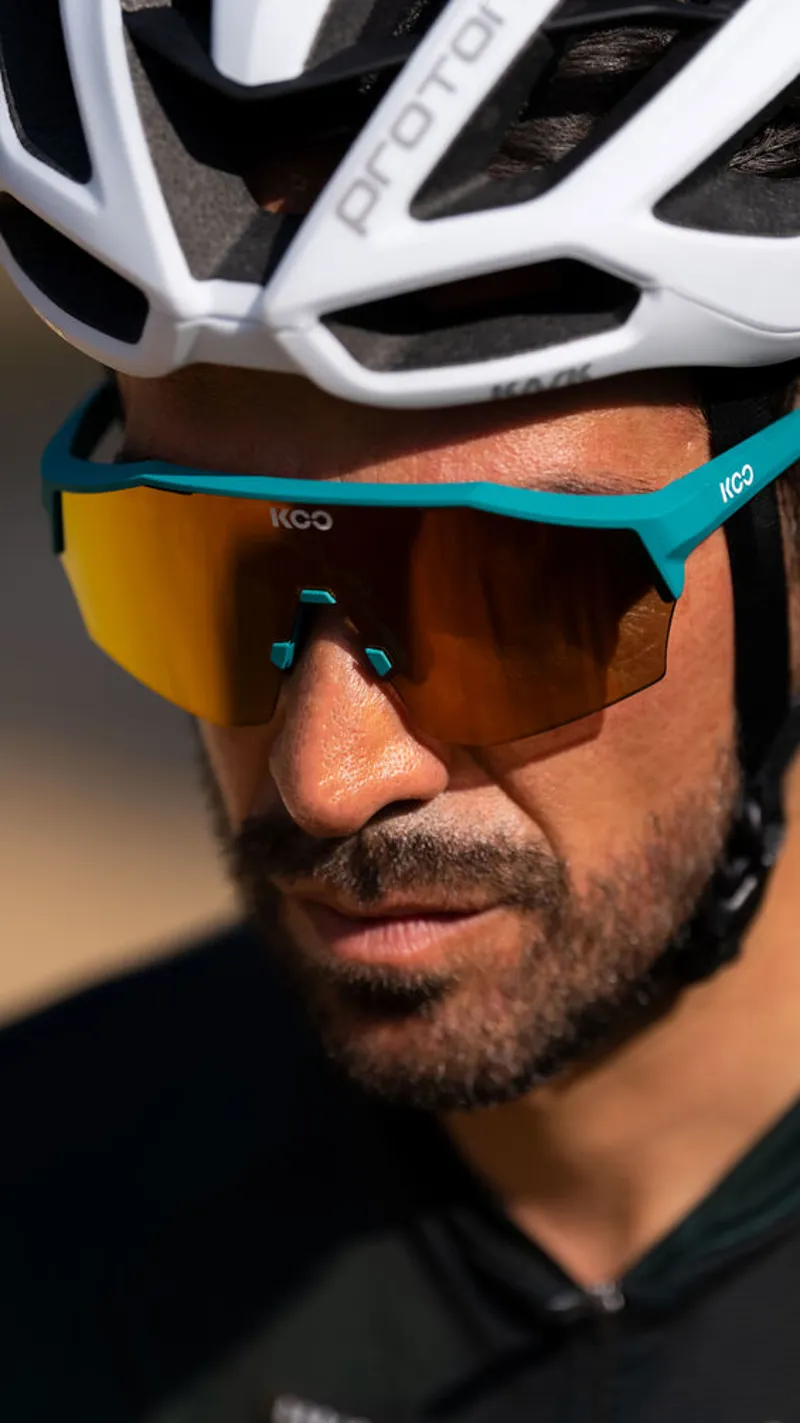 Koo Alibi Sunglasses in Persian Green Matt/Orange Mirror-3