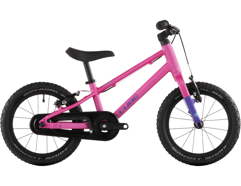 Balfes Bikes Cube Numove 140 14 Inch Wheel Kids Bike 2026 in Fucsia/Plum | Free postage over £30, £10 off first order, price match & 0% finance.