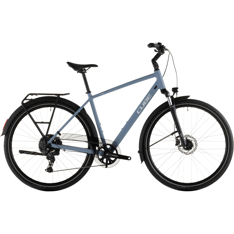 Balfes Bikes Cube Touring One Hybrid Bike 2026 in Bluebird/Grey | Free postage over £30, £10 off first order, price match & 0% finance.
