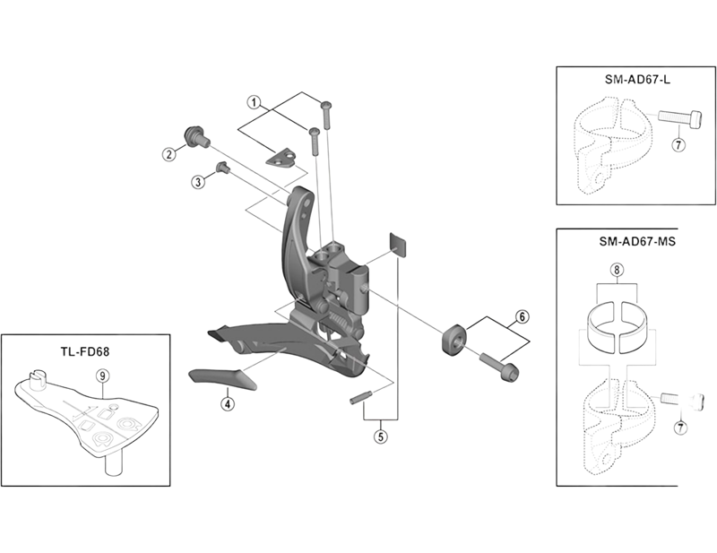 Balfes Bikes Shimano FD-5700 front derailleur stroke adjusting screws and plate | Free postage over £30, £10 off first order, price match & 0% finance.