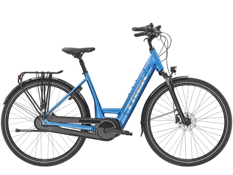 Trek District+ 6 Lowstep 500w Electric Hybrid Bike 2022 in Alpine Blue