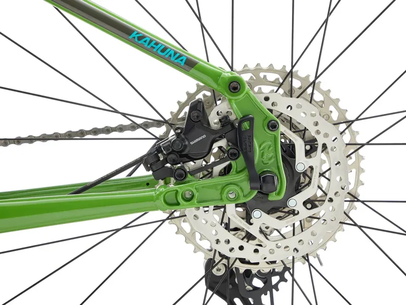 Kona Kahuna Hardtail Mountain Bike 2025 in Gloss Kiwi w/ Charcoal and Turquoise Decals-5