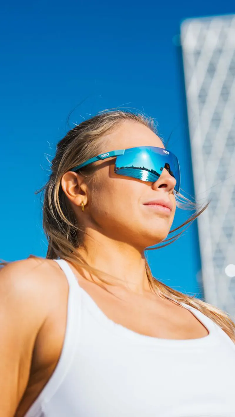 Koo Nova Sunglasses in Acqua Matt/Turquoise Mirror-3