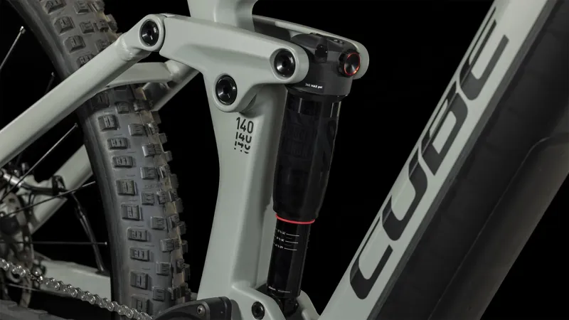 Cube Stereo Hybrid 140 HPC Pro 750 Full Suspension Electric Mountain Bike 2024 in Swamp Grey-4