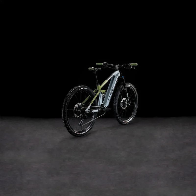 Cube Stereo Hybrid 140 HPC TM 750 Full Suspension Electric Mountain Bike 2024 in Flash Grey Olive-6