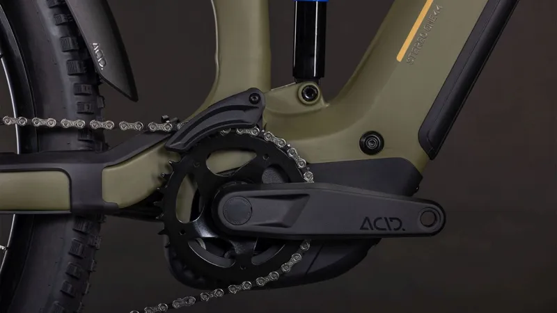 Cube Stereo Hybrid One44 Pro Electric Mountain Bike 2026 in Dustyolive/Gold-4