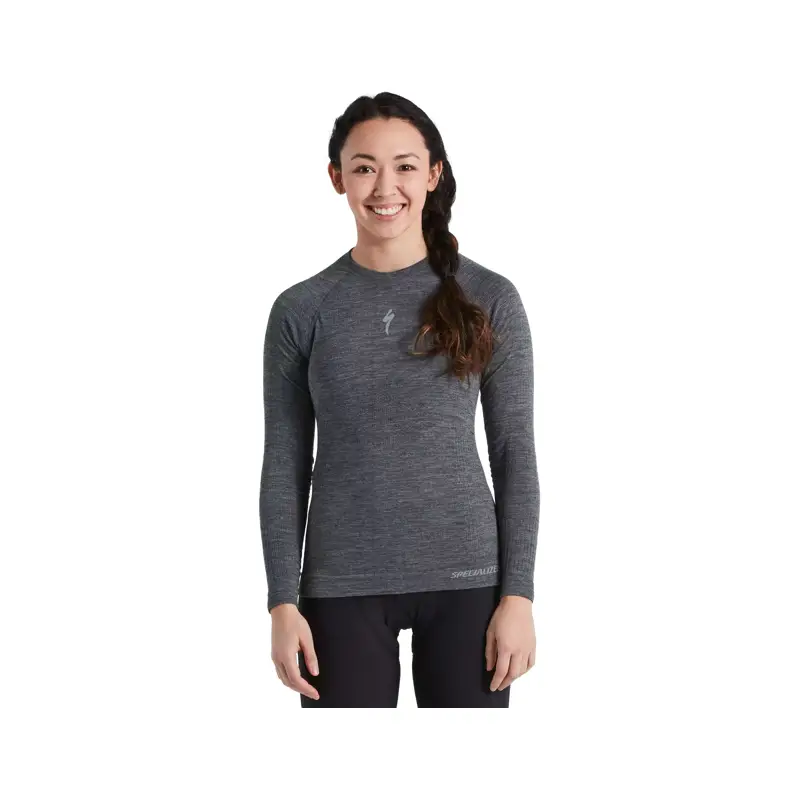 Balfes Bikes Specialized Women's Merino Seamless Long Sleeve Base Layer in Grey | Free postage over £30, £10 off first order, price match & 0% finance.
