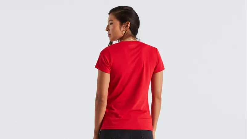 Specialized Women's Wordmark Short Sleeve T-Shirt in Flo Red-2