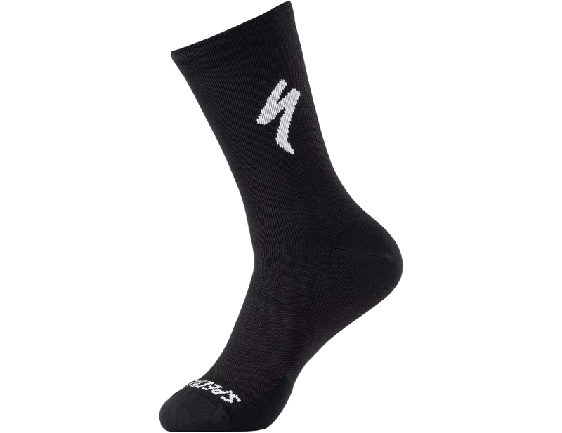 Specialized Soft Air Road Tall Logo Sock in Black with White