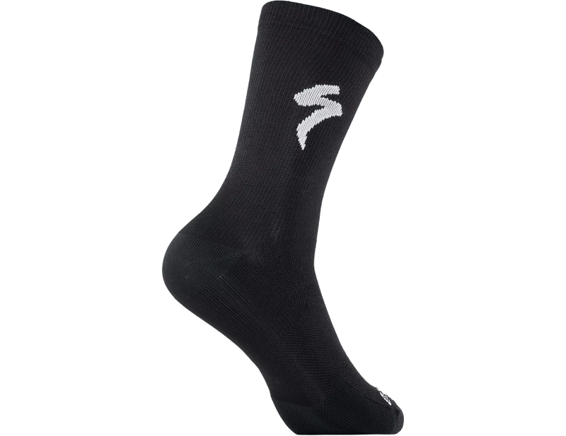 Specialized Soft Air Road Tall Logo Sock in Black with White-1