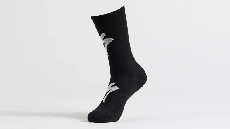 Specialized Techno MTB Tall Logo Socks in Black/White-1