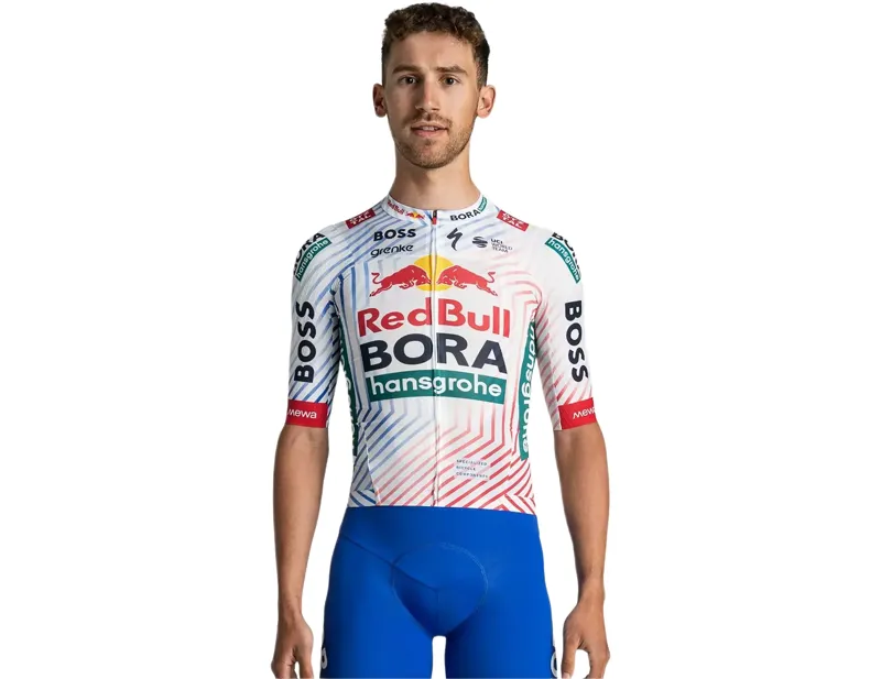 Balfes Bikes Specialized Red Bull BORA Hansgrohe Tour Short Sleeve Jersey in Blue | Free postage over £30, £10 off first order, price match & 0% finance.