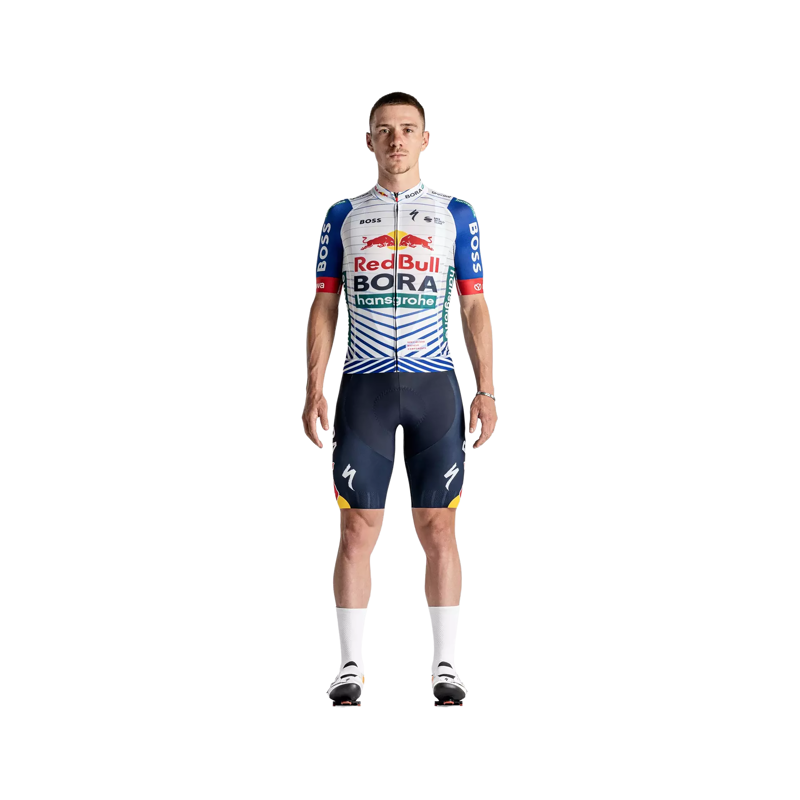 Balfes Bikes Specialized Red Bull - BORA - hansgrohe Short Sleeve Replica Jersey in White/Red Bull Blue | Free postage over £30, £10 off first order, price match & 0% finance.