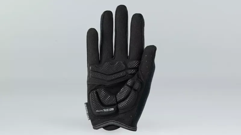 Specialized Body Geometry Dual-Gel Long Finger Full Finger Gloves in Black-1