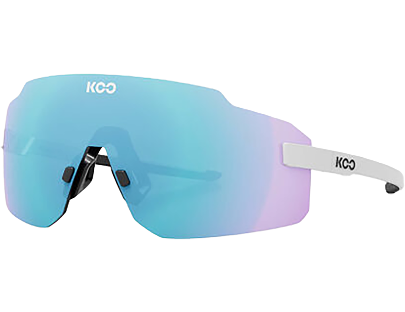 Koo Supernova Sunglasses in White/Turquoise Mirror