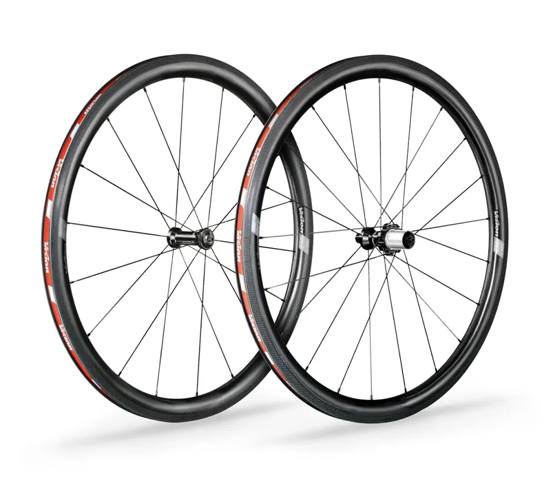 Vision SC 40 Carbon Clincher Tubeless Ready Shimano 11 Road Wheelset in Black 