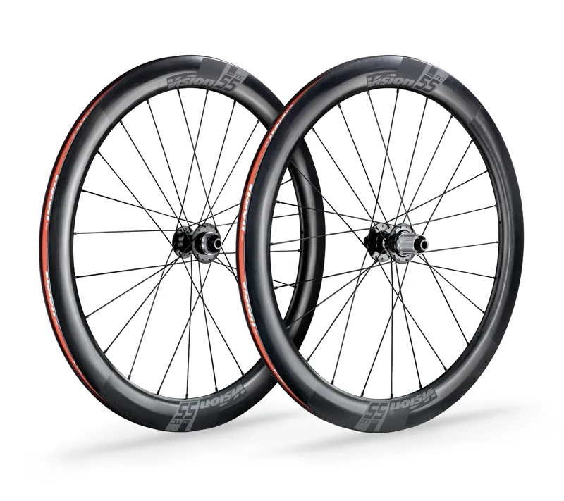 Vision TC 55 Disc Carbon Clincher Road Wheelset in Black