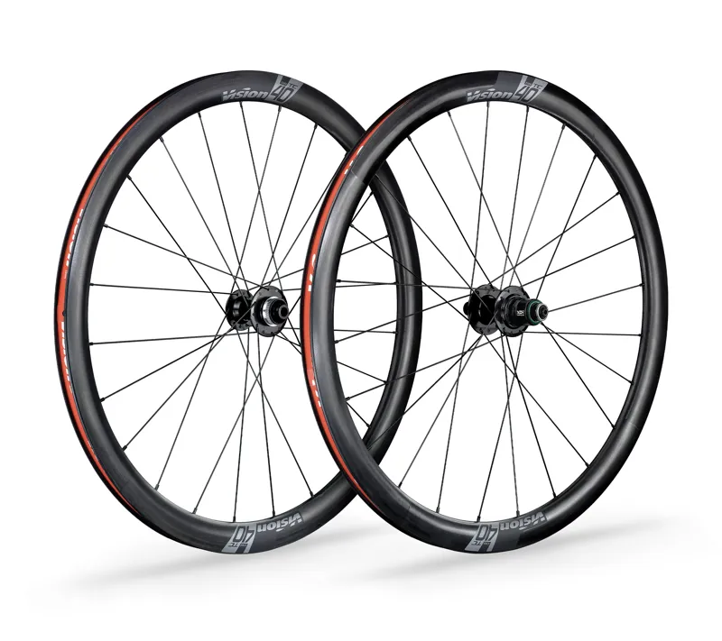 Vision TC 40 Disc Carbon Clincher Road Wheelset in Black