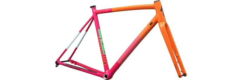 Specialized Crux DSW Frameset Gravel Bike 2025 in Amber Glow vivid pink midnight shadow speckle-1
