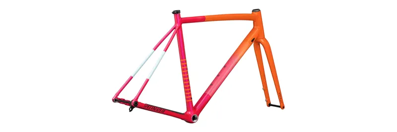 Specialized Crux DSW Frameset Gravel Bike 2025 in Amber Glow vivid pink midnight shadow speckle-2