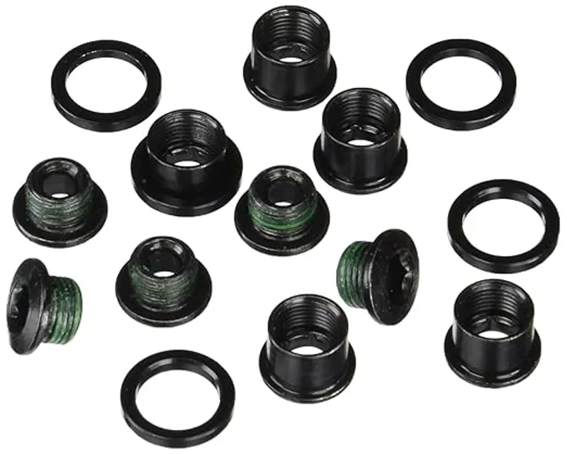 Balfes Bikes Truvativ Spare - Crank Chainring Bolt Kit 5-Arm Single Steel Including Spacers Black: | Free postage over £30, £10 off first order, price match & 0% finance.