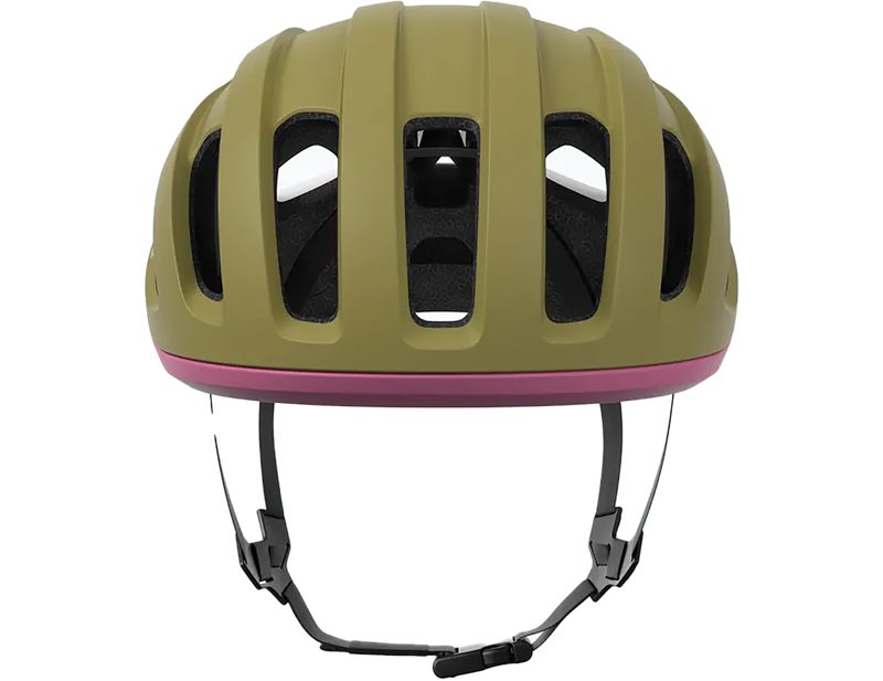 POC Amidal MIPS Road Helmet in Olivine Green/Thulite Pink-1