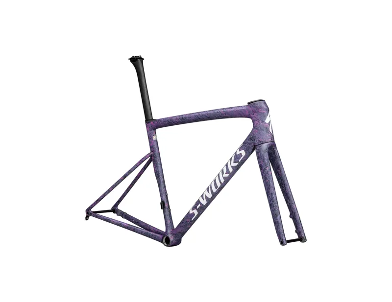 Specialized S-Works Tarmac SL8 Road Frameset 2025 in Carbon/Rebel Pink Lake Blurred Impasto/White-1