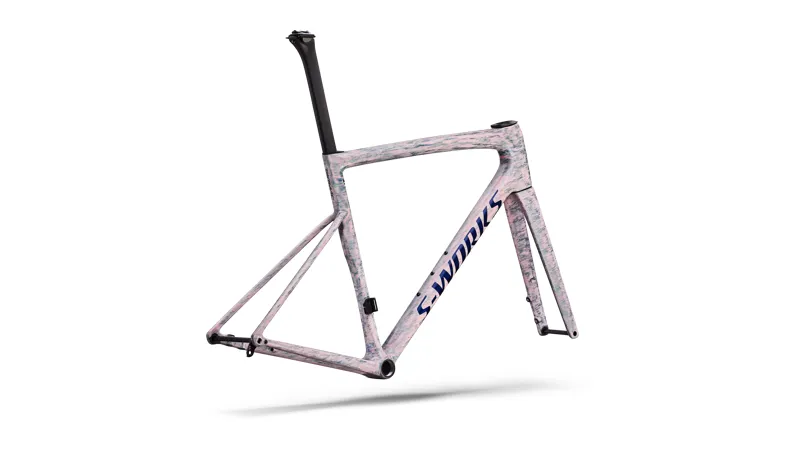 Specialized S-Works Tarmac SL8 Road Frameset 2026 in Gloss Dolomite Metallic / Directional Brush / Blue Majesty Metallic-2