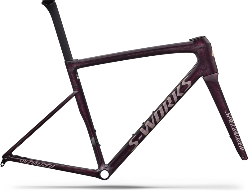 Balfes Bikes Specialized S-Works Tarmac SL8 Road Frameset 2026 in Gloss Carbon / Bordeaux Metallic Nebula Directional Brush / Pearl Over White | Free postage over £30, £10 off first order, price match & 0% finance.