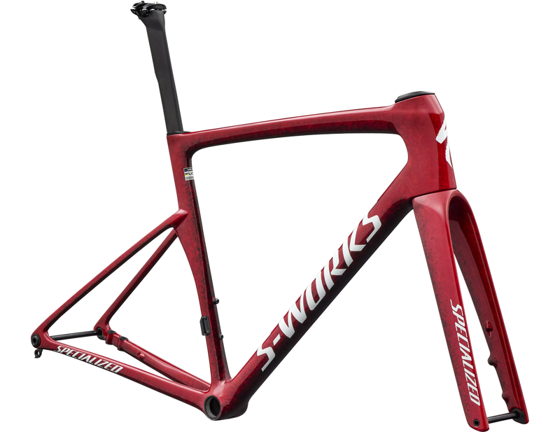 Specialized S-Works Tarmac SL9 Road Bike Frameset 2027 in Gloss Vivid Red/Tarmac Black/White Metallic-2