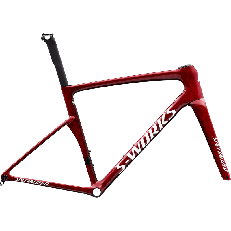 Balfes Bikes Specialized S-Works Tarmac SL9 Road Bike Frameset 2027 in Gloss Vivid Red/Tarmac Black/White Metallic | Free postage over £30, £10 off first order, price match & 0% finance.