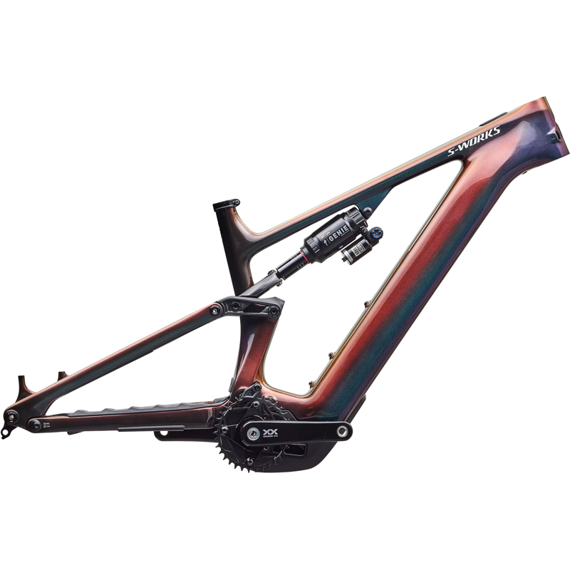 Balfes Bikes Specialized S-Works Turbo Levo 4 Electric Carbon Full Suspension MTB Frameset 2027 in Red Gold/Silver | Free postage over £30, £10 off first order, price match & 0% finance.