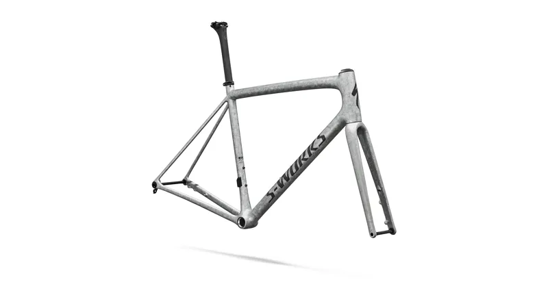 Specialized S-Works Aethos 2 Road Frameset 2026 in Gloss Silver Blurred Impasto / Black Pearl-1