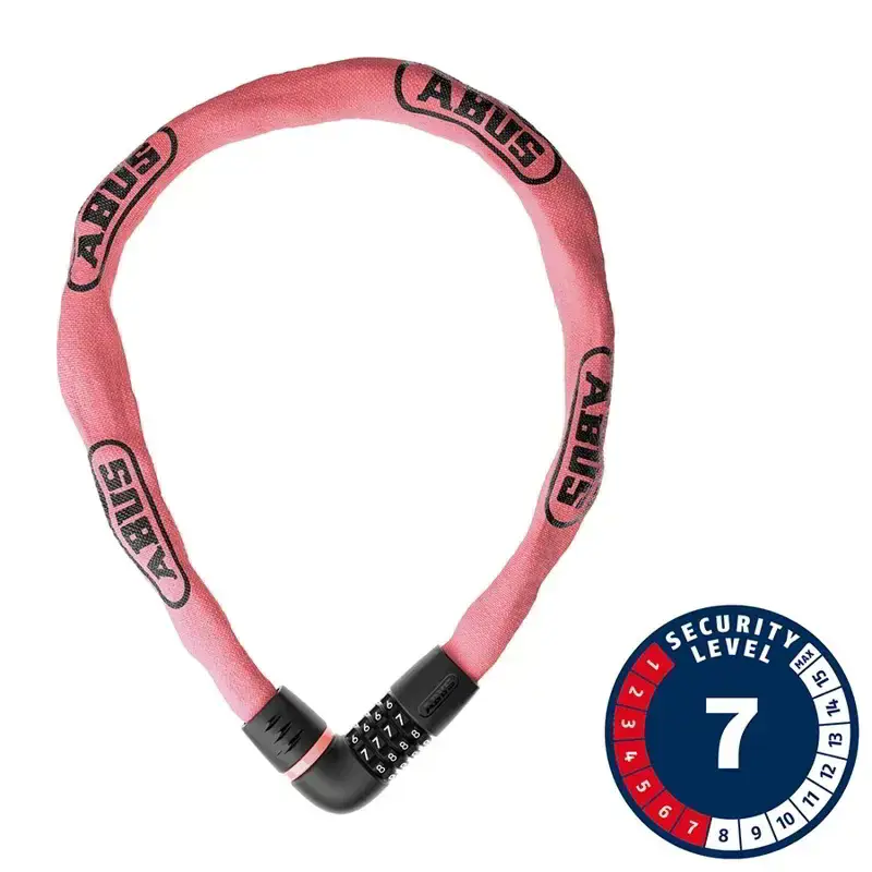 Balfes Bikes Abus ABUS Tresor 6807C 110cm Chain Bike Lock in Rose Blush | Free postage over £30, £10 off first order, price match & 0% finance.